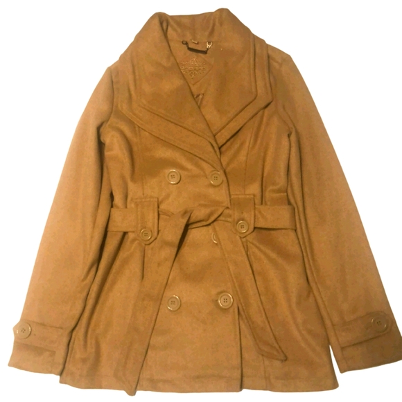 Jou Jou Double Collared Pea Coat (Big Girls) - Picture 1 of 8